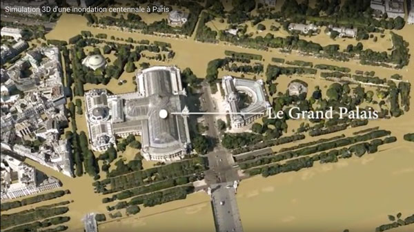flom simulering i Paris